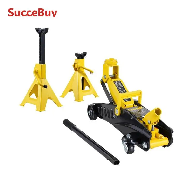 Ljustra Low Profile Floor Jack 2 Ton Hydraulic Car Jack Stands Combo