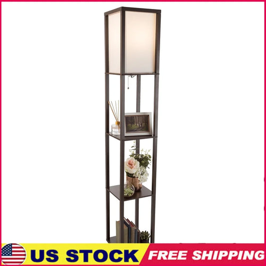 62 Inch LED Floor Lamp with 3 Tier Shelves for Living Room Bedroom Office