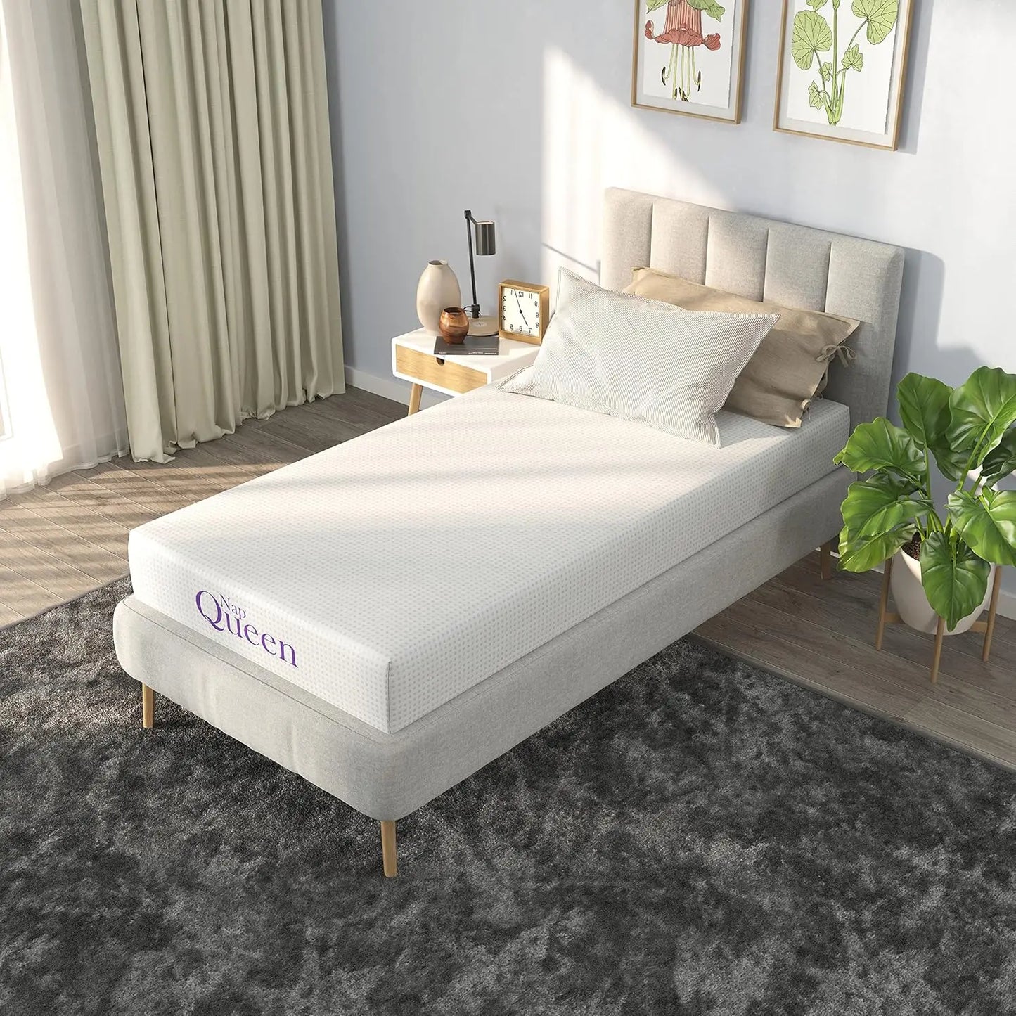 Ljustra Charcoal Memory Foam Mattress 6-14 Inch CertiPUR-US Medium Firm