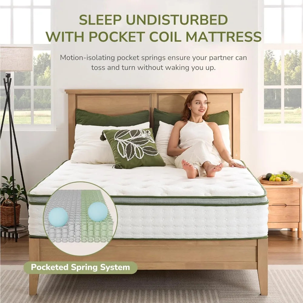 Ljustra 12 Inch Queen Size Hybrid Mattress for Ultimate Comfort