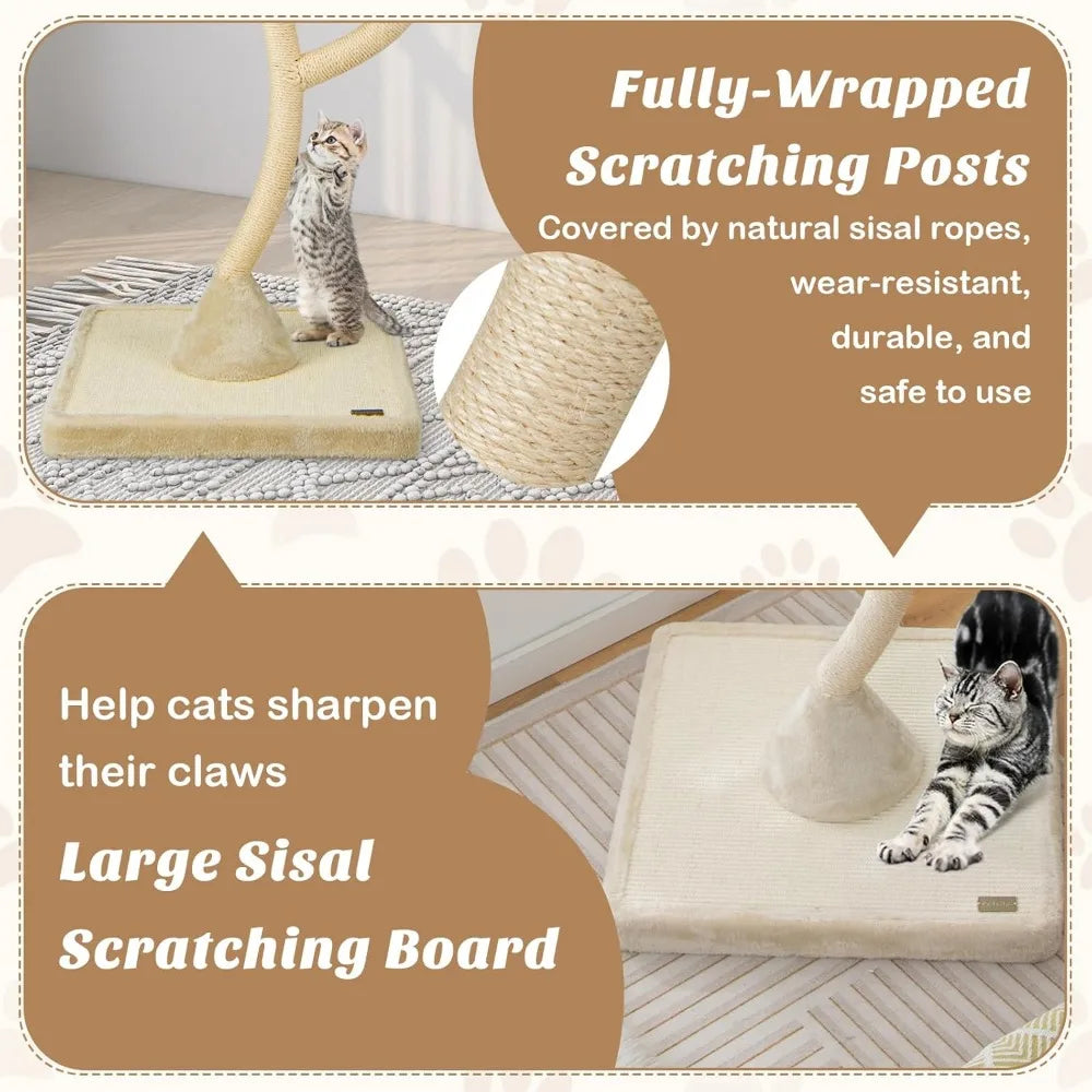 Ljustra Tall Cat Tree Cat Tower with Scratching Posts for Large Cats