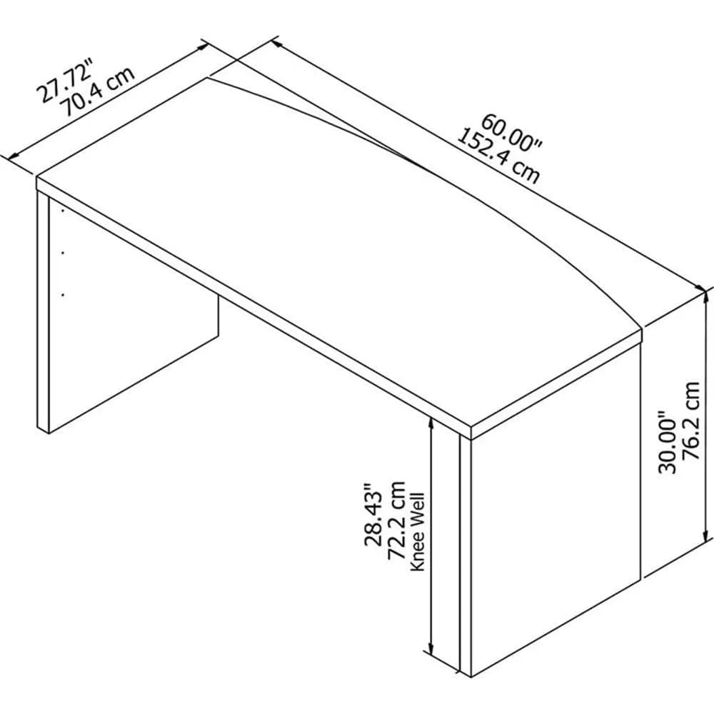 Bush Business Furniture Bow Front Desk Modern Office Computer Table