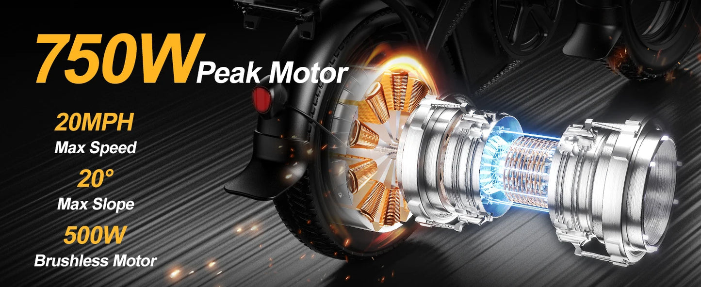 Ljustra F6PRO Electric Bike Commuter 40Miles Range 48V15AH Folding E-bike