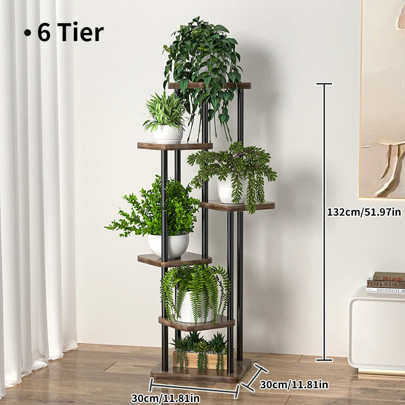 Ljustra Flower Stand Rack Metal Plant Holder Organizer for Home Garden