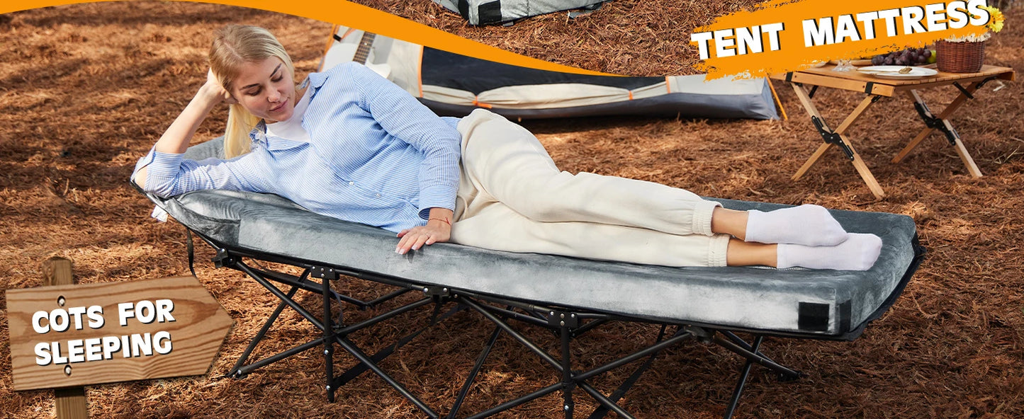 Ljustra Memory Foam Camping Mattress Portable Roll Up Cot Bed