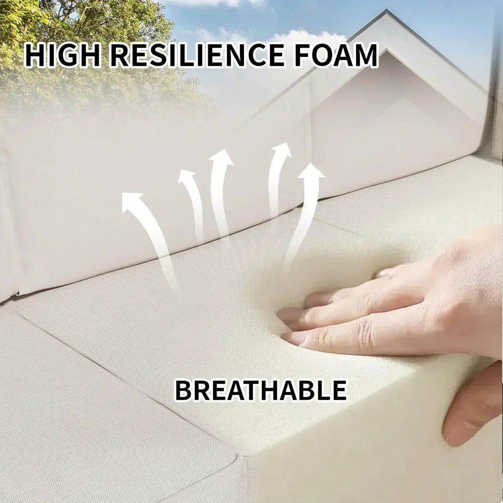 Outdoor Patio Furniture Cushions Waterproof Sofa Couch Replacement Foam 14 Piece