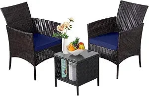 Ljustra 4 Piece Patio Furniture Set Outdoor Rattan Conversation Set