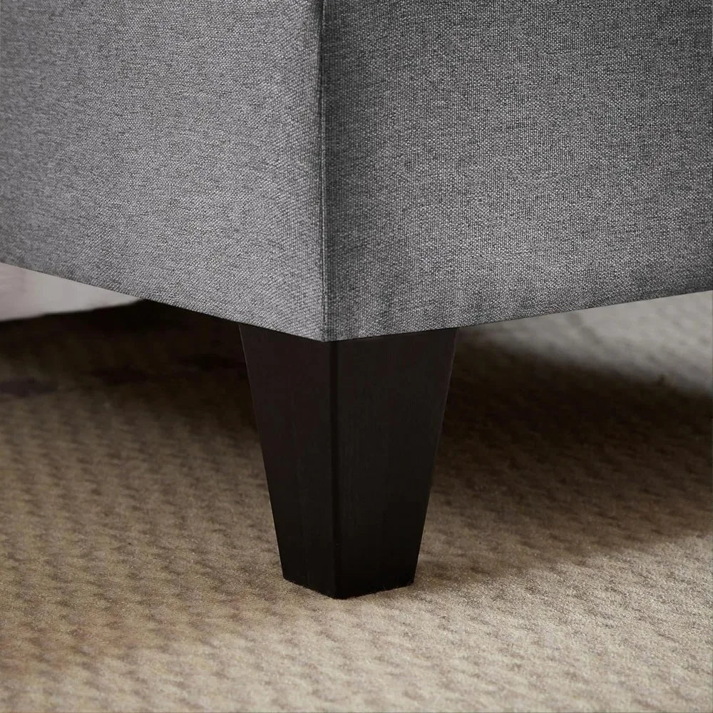 Modern U-Shaped Sectional Couch Polyester 4-Seater Double Chaise