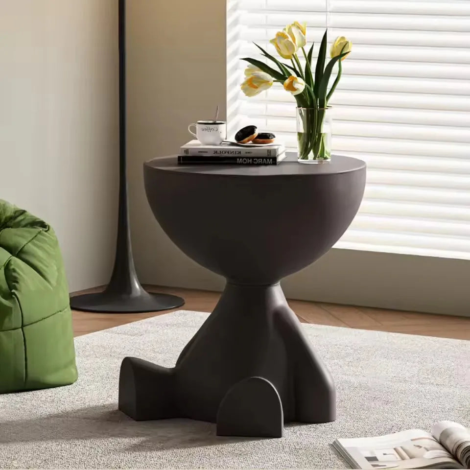 Ljustra Modern Round Matte Coffee Table Small Storage Stool for Living Room