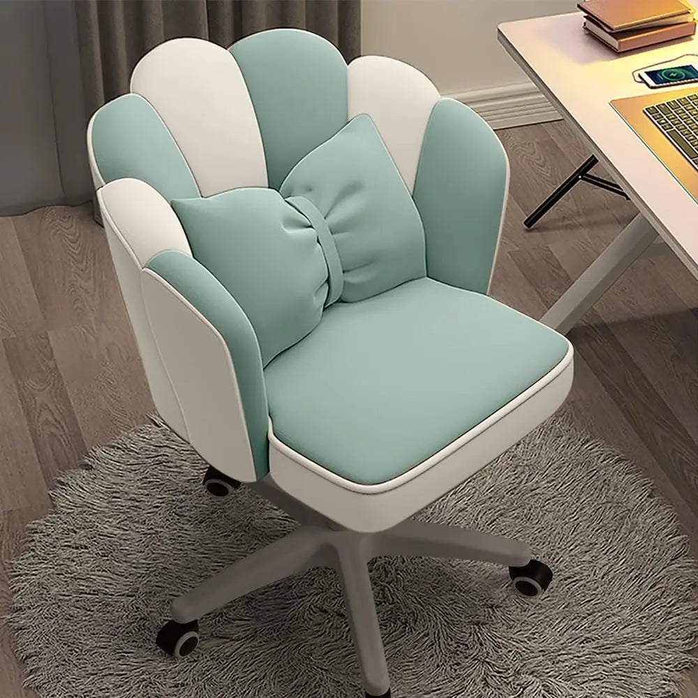 Velvet Petal Desk Chair Adjustable Upholstered Vanity Modern Office Seat