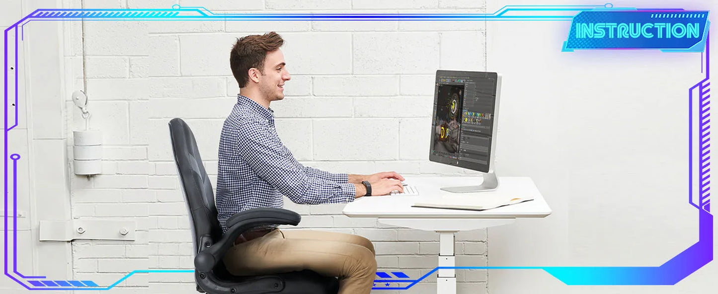 Ljustra Ergonomic Gaming Desk Chair PU Leather Adjustable Armrest