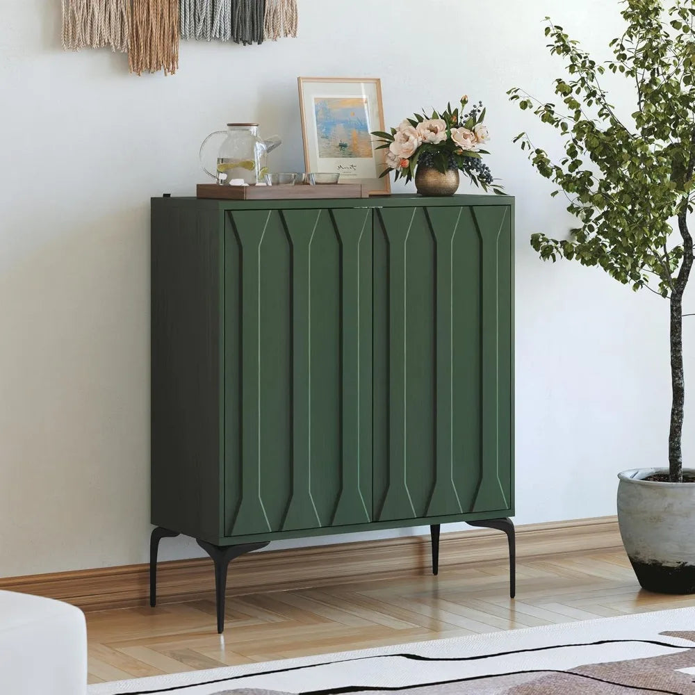 Accent Cabinet Buffet Storage 2 Doors Adjustable Shelf Modern Design