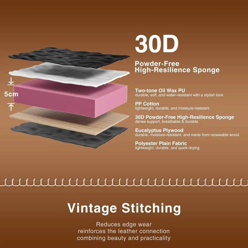 Square Storage Ottoman Faux Leather Lift Top Multi-Purpose Living Room