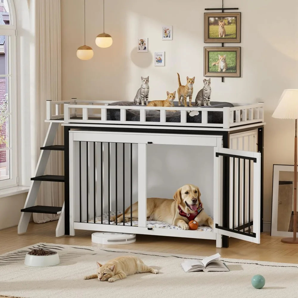 Loft Style Dog Crate Furniture Double Doors Heavy Duty Indoor Kennel