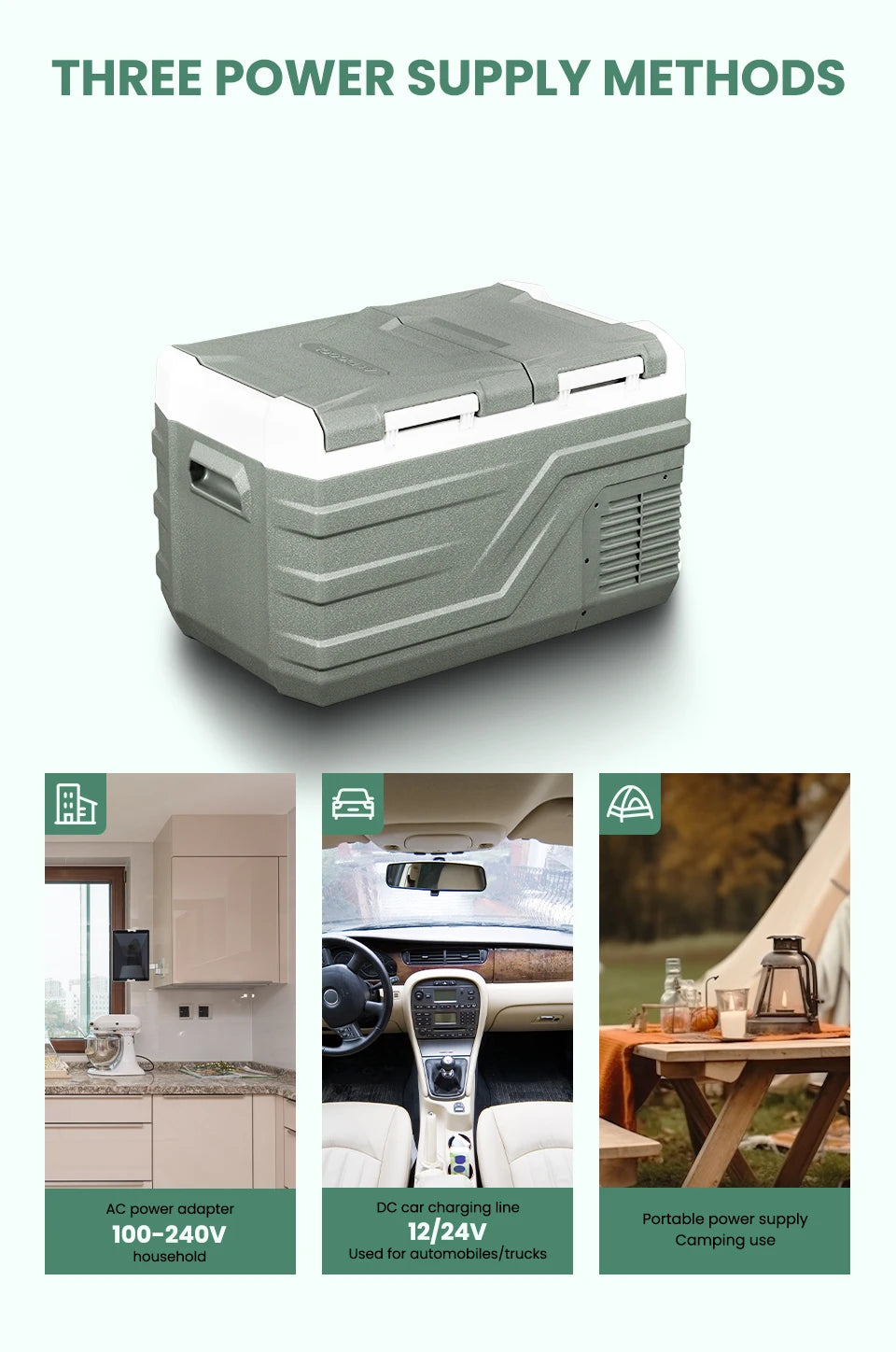 Ljustra Portable Car Refrigerator 12V Mini Freezer Camping Cooler 20L 30L 40L