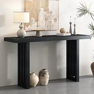 60 Inch Elegant Console Table Acacia Veneer Entryway Side Table