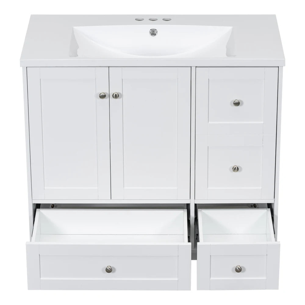 36 Inch Modern Bathroom Vanity with USB Charging and Ample Storage