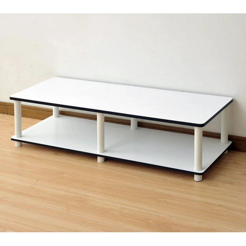 No Tools Minimalist TV Stand 46 Inch Eco-Friendly White Modern Design