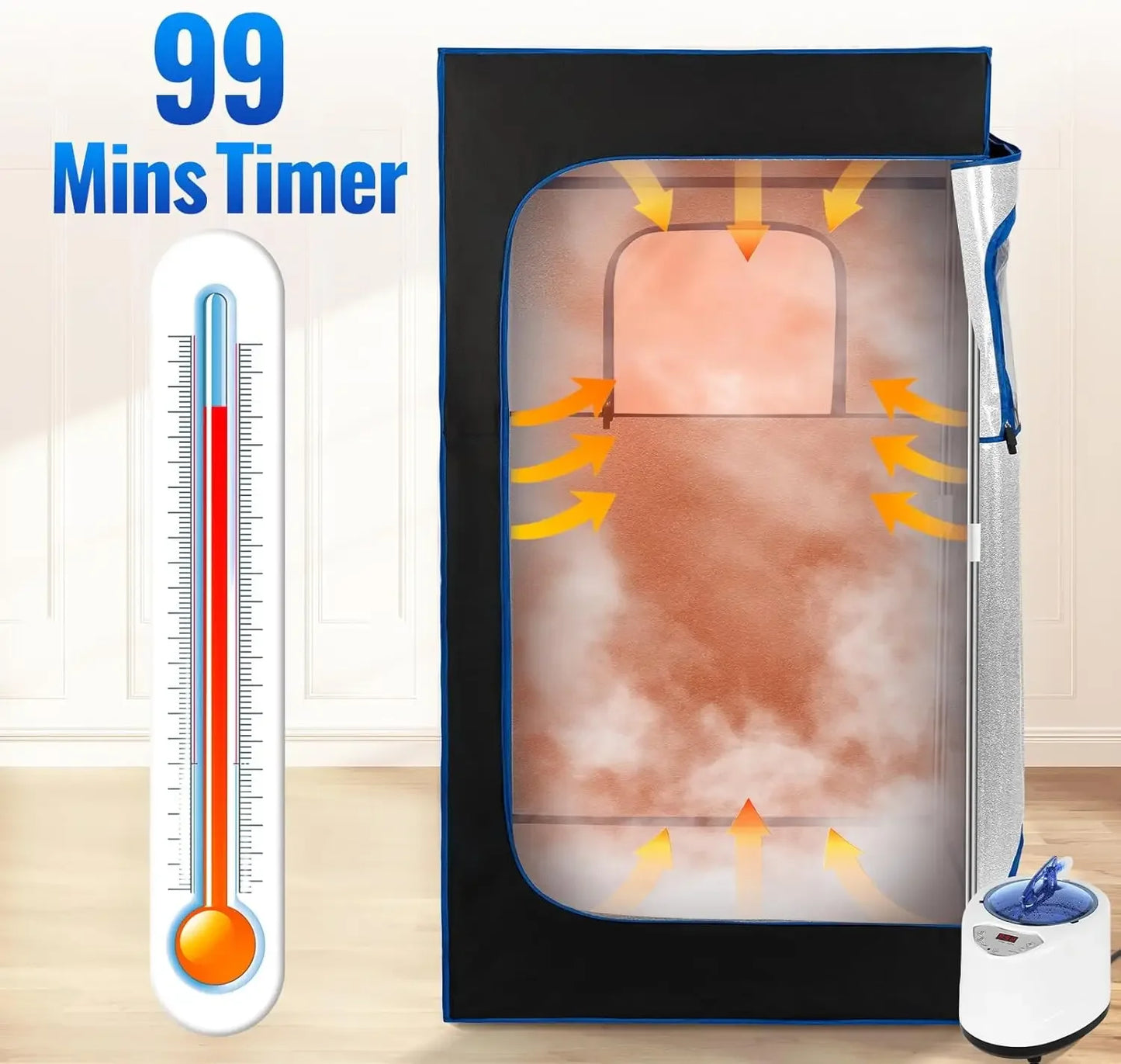 Portable Steam Sauna Tent Home Sauna with Remote Control and Chair