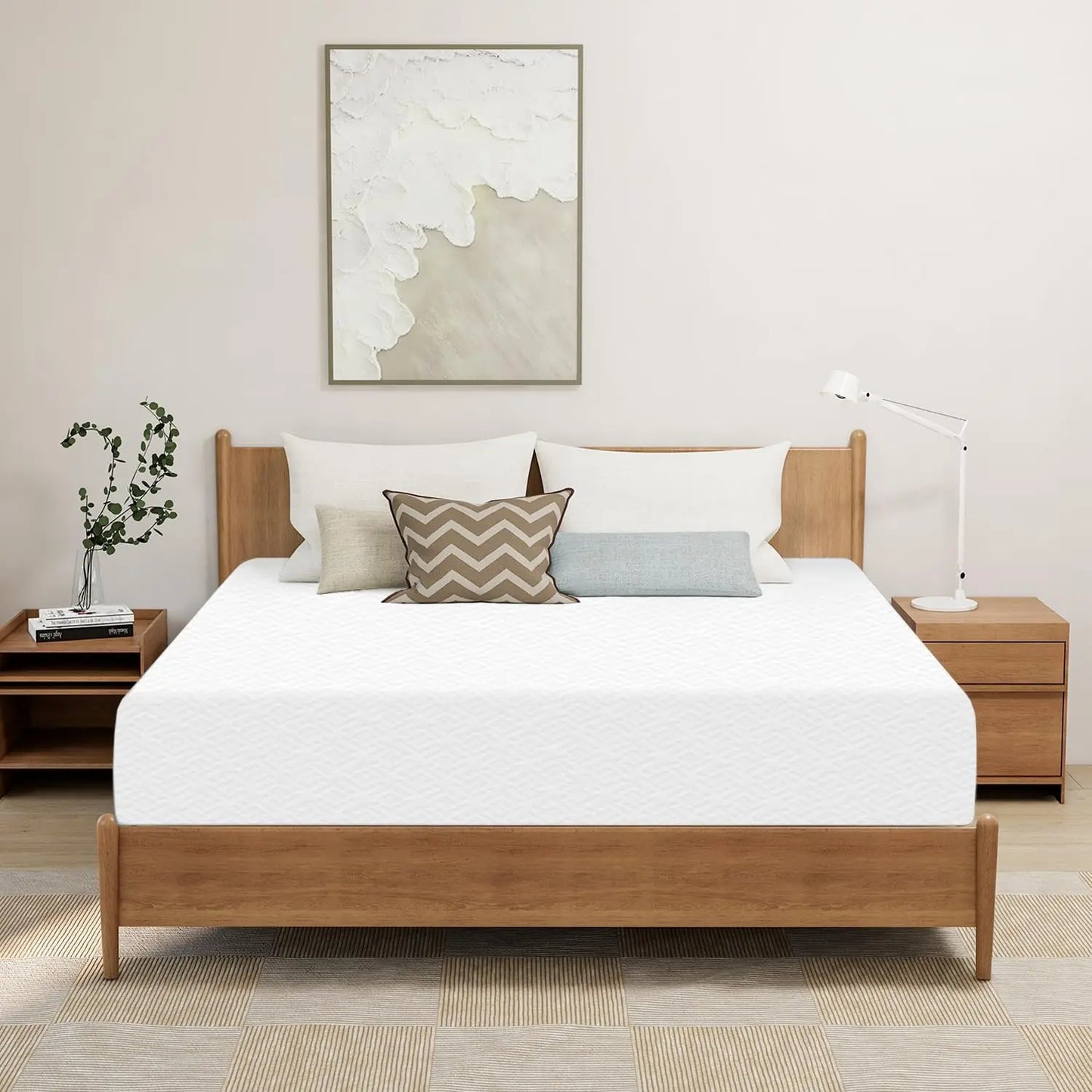 Ljustra King Green Tea Cooling Gel Memory Foam Mattress 8-14 Inch