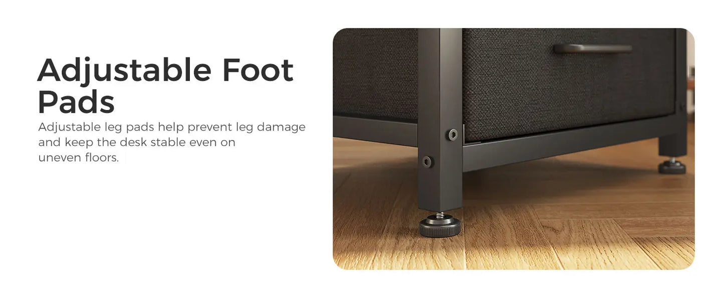 L Shaped Gaming Desk with 4 Drawers and USB Charging Power Outlets