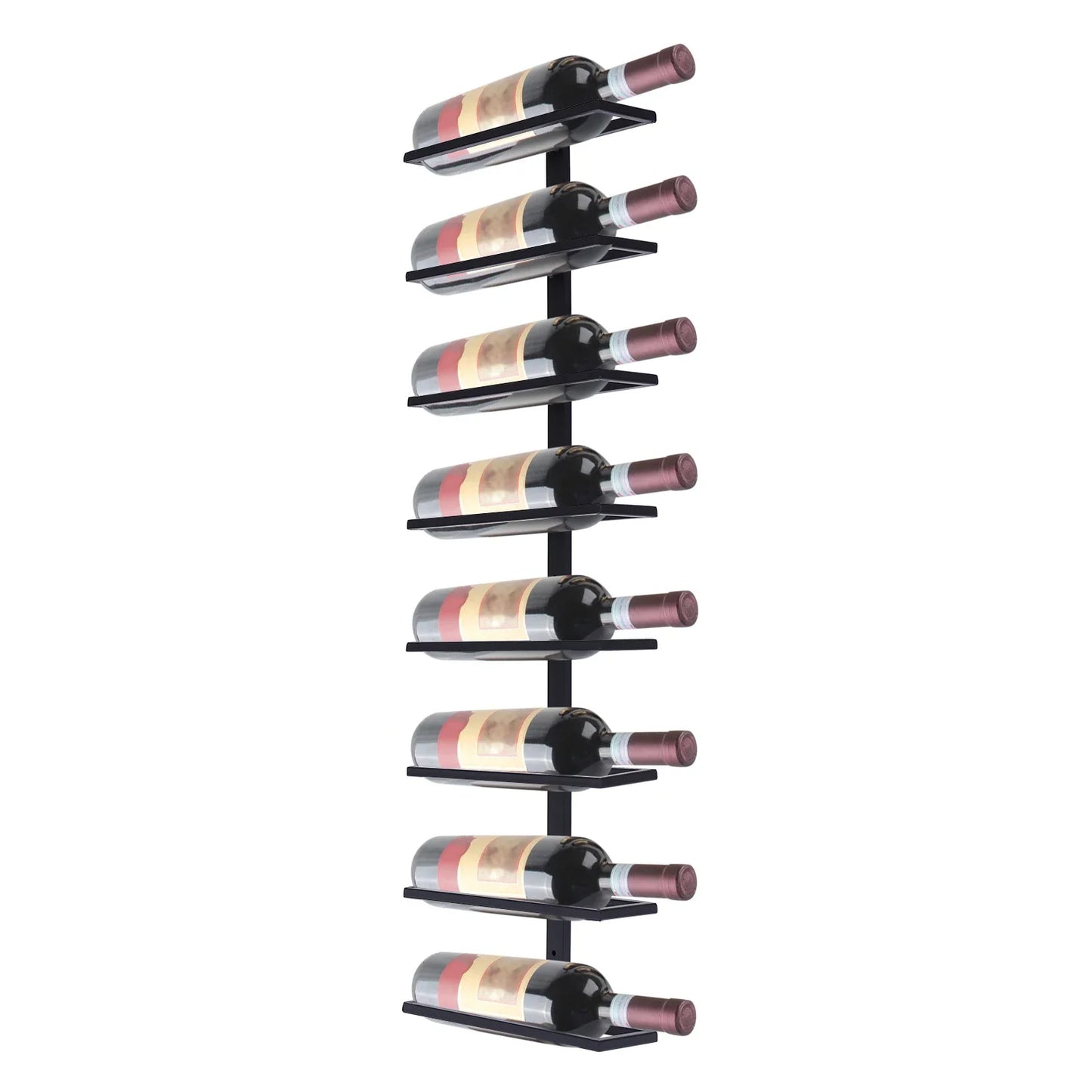 Stylish Wall-Mounted Iron Wine Rack for 8 Bottles Convenient Storage