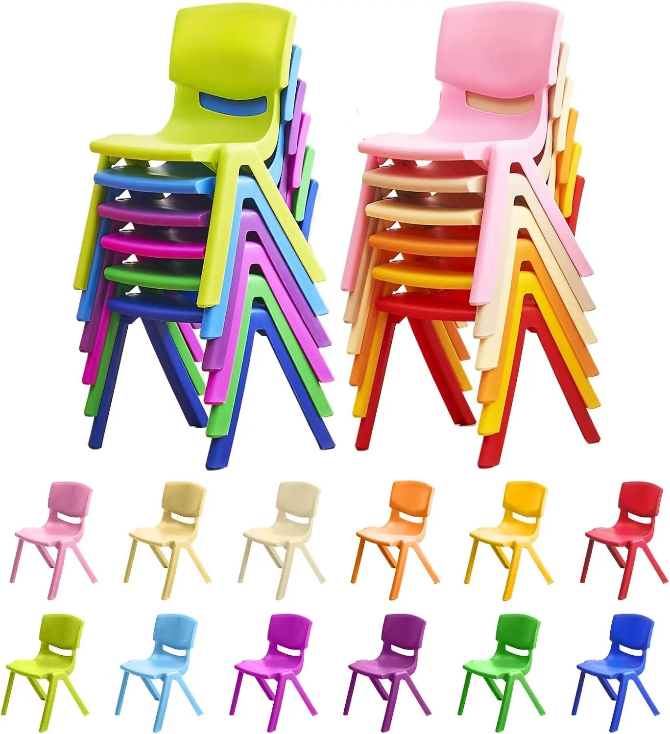 12Pcs Stackable Kids Chairs Flexible Seating for Toddlers and Children