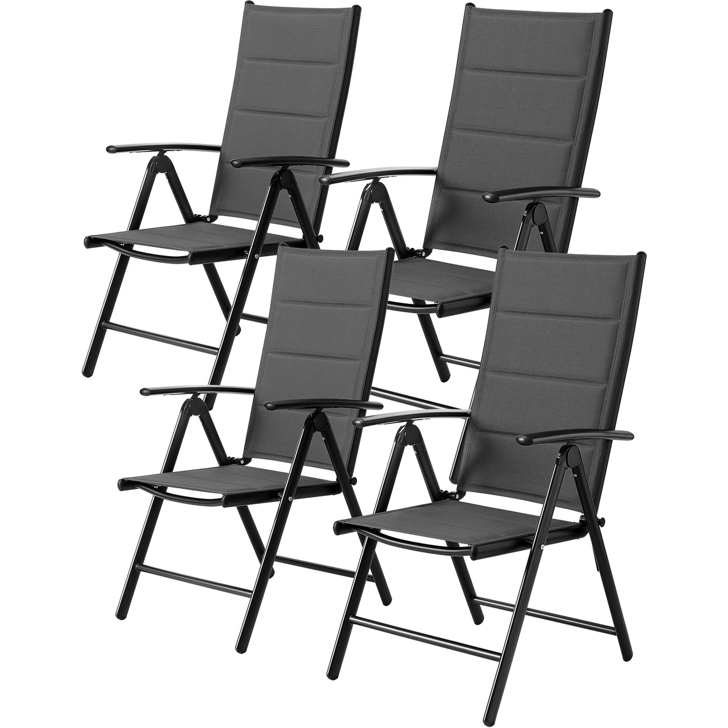 Foldable Garden Chair with Adjustable Backrest and Armrests Outdoor