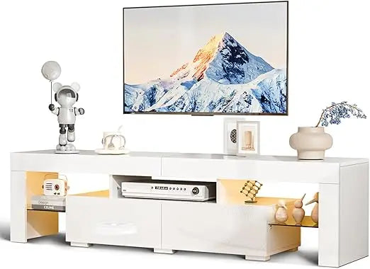LED TV Stand 63 Inch Modern Entertainment Center with Storage and Lights