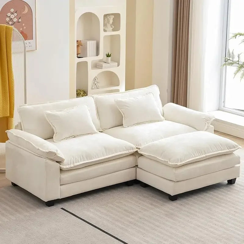 Ljustra Comfy Cloud Sectional Sofa with Pillows for Living Room