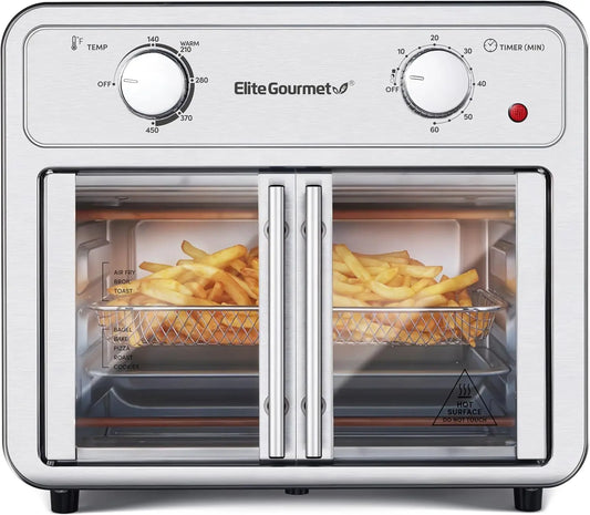 Ljustra 12L Air Fryer Oven Double French Doors 1500 Watts Multi-Cooker