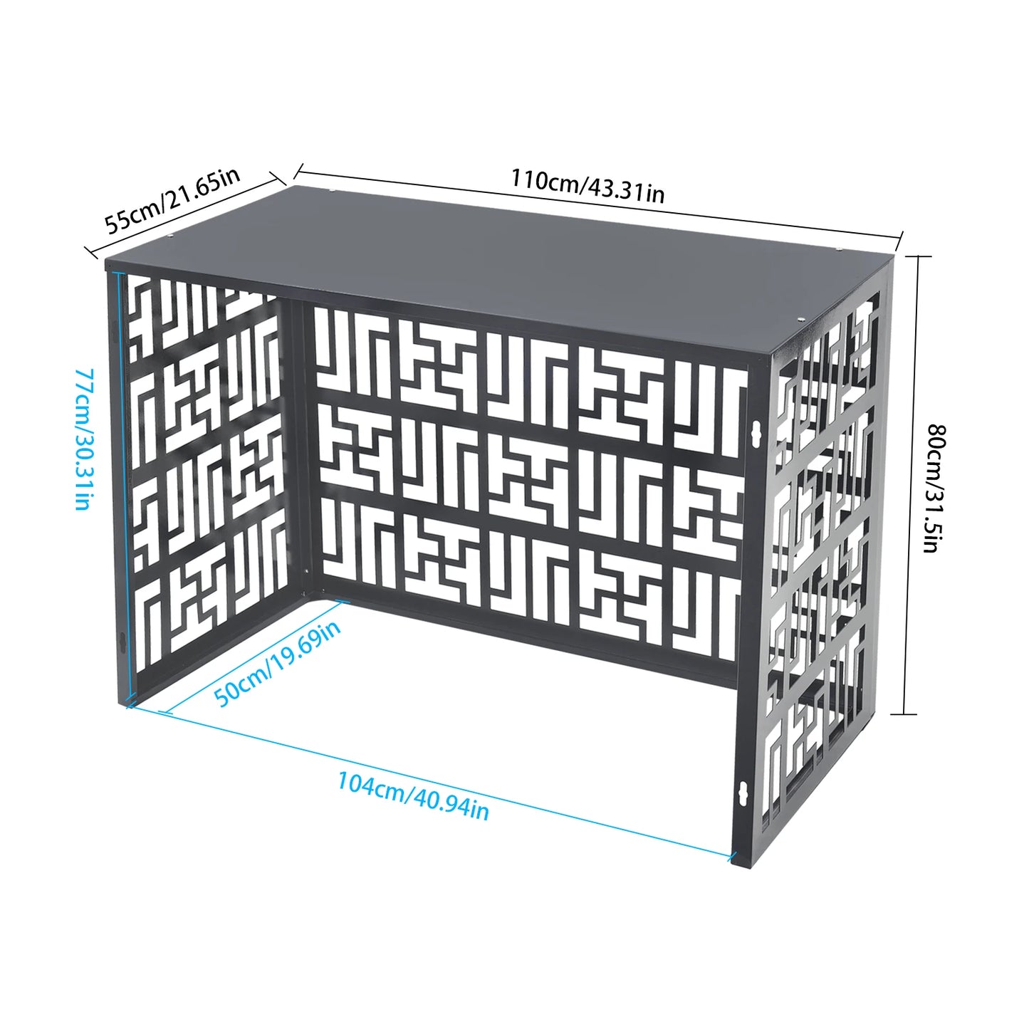 Freestanding Air Conditioner Fence Privacy Screen with Planter Box Outdoor