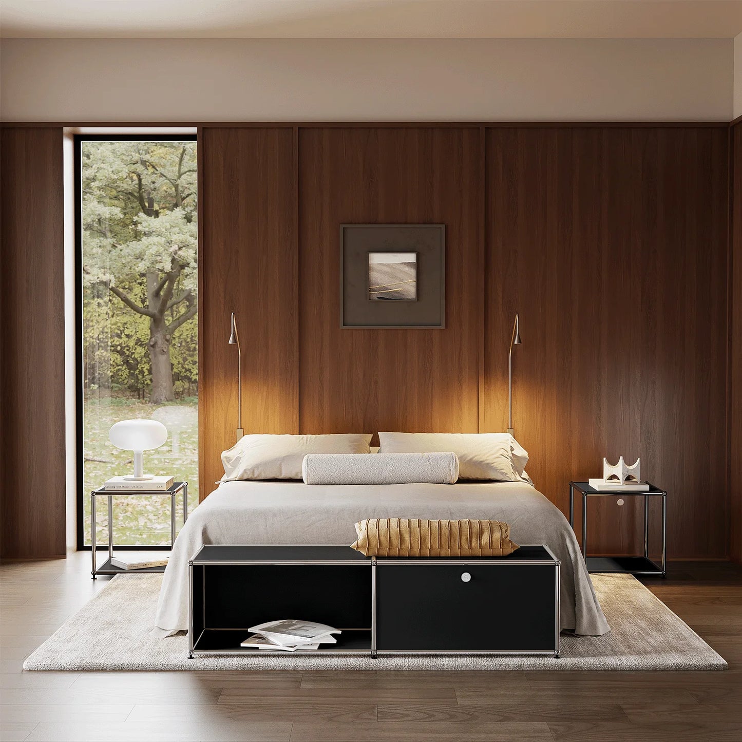 Black TV Stand Storage Cabinet Modern Nordic Furniture Nightstand