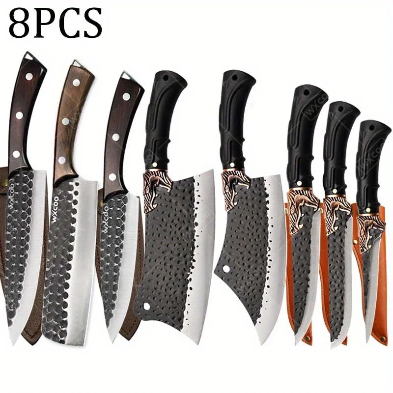 8PC Professional Kitchen Chef Knife Set Stainless Steel Cooking Cutting Tools