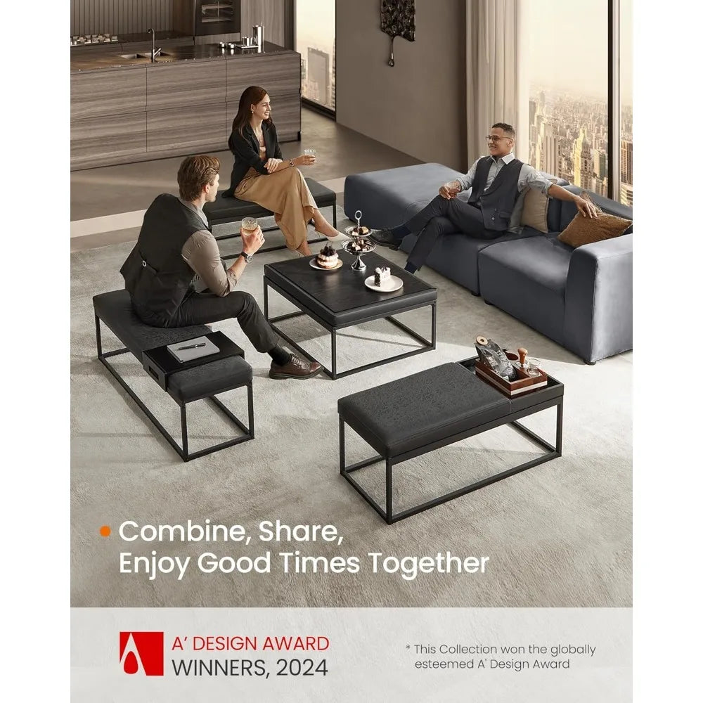 Ottoman Bench Reversible Top Shoe Bench End of Bed with Shelf