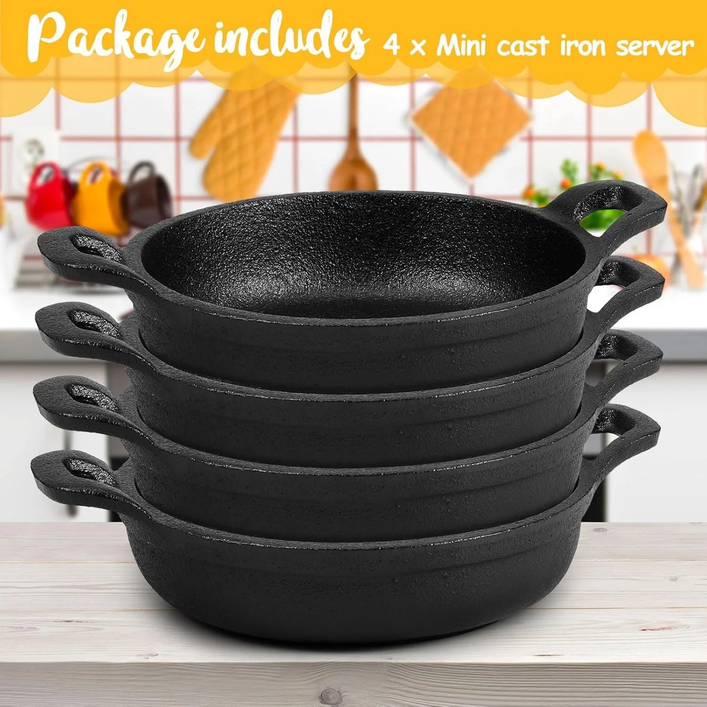 Mini Cast Iron Frying Pan Set 5x5 Inches Ideal Kitchen Companion