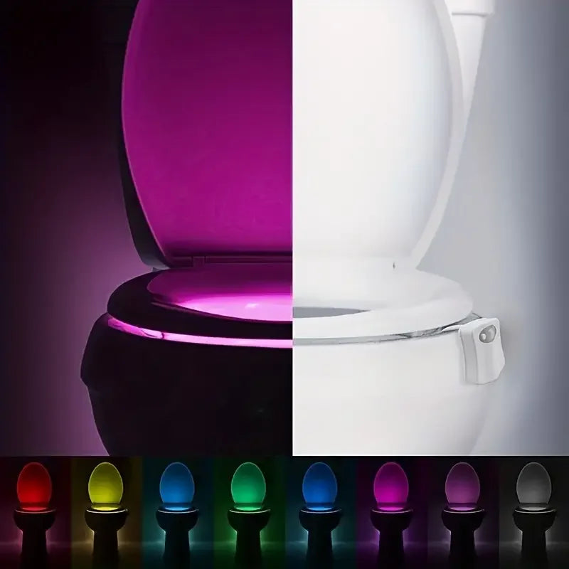 4 Piece Toilet Bowl Night Light Motion Sensor LED Gadget Bathroom Decor