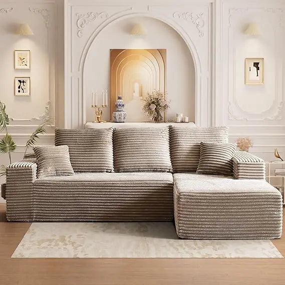 Ljustra Cloud Couch Sectional Modular Sofa 107" Comfy L Shaped Black