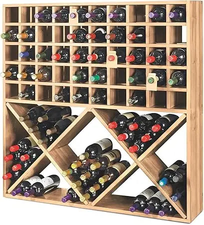 Jumbo Bin Grid 100 Bottle Wine Rack Wall Mount Modern Design