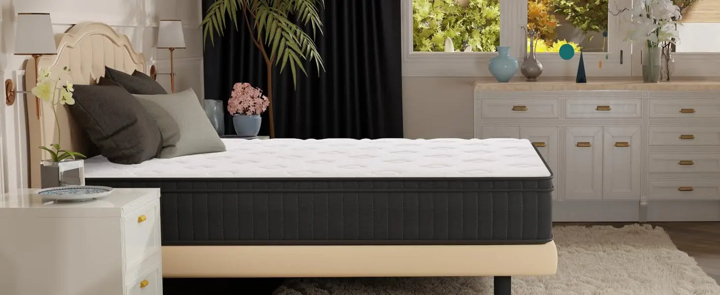 Ljustra 10 Inch Hybrid Queen Mattress with Memory Foam and Pocket Springs