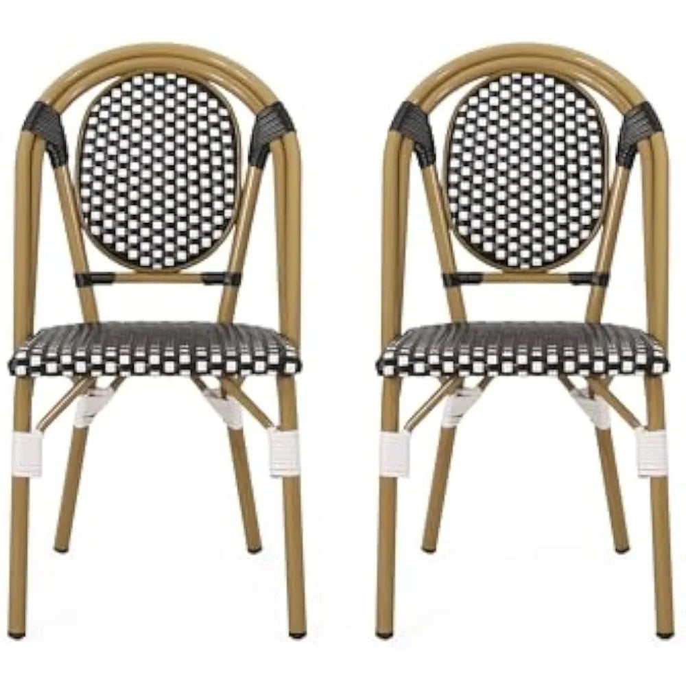 Indoor Outdoor Bistro Chair Set of 2 Lightweight Garden Chairs