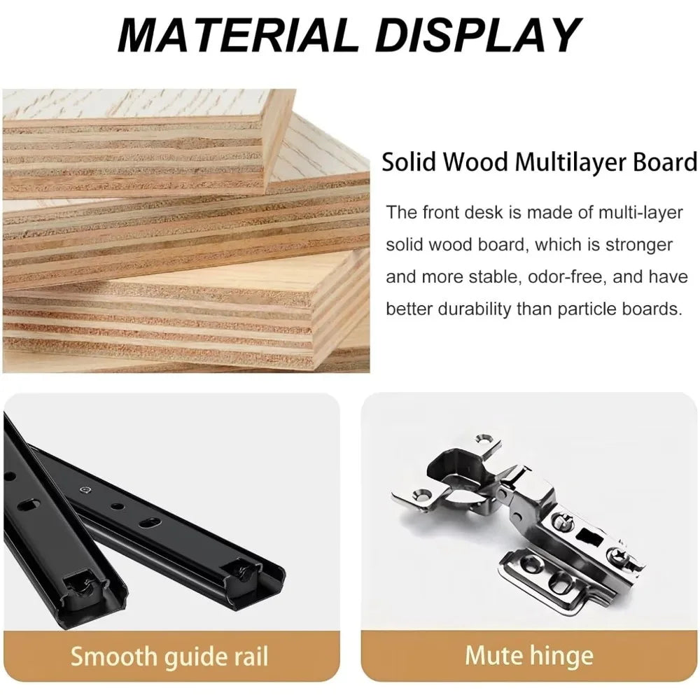 Modern L Shaped Reception Desk with LED Lights Office Front Counter