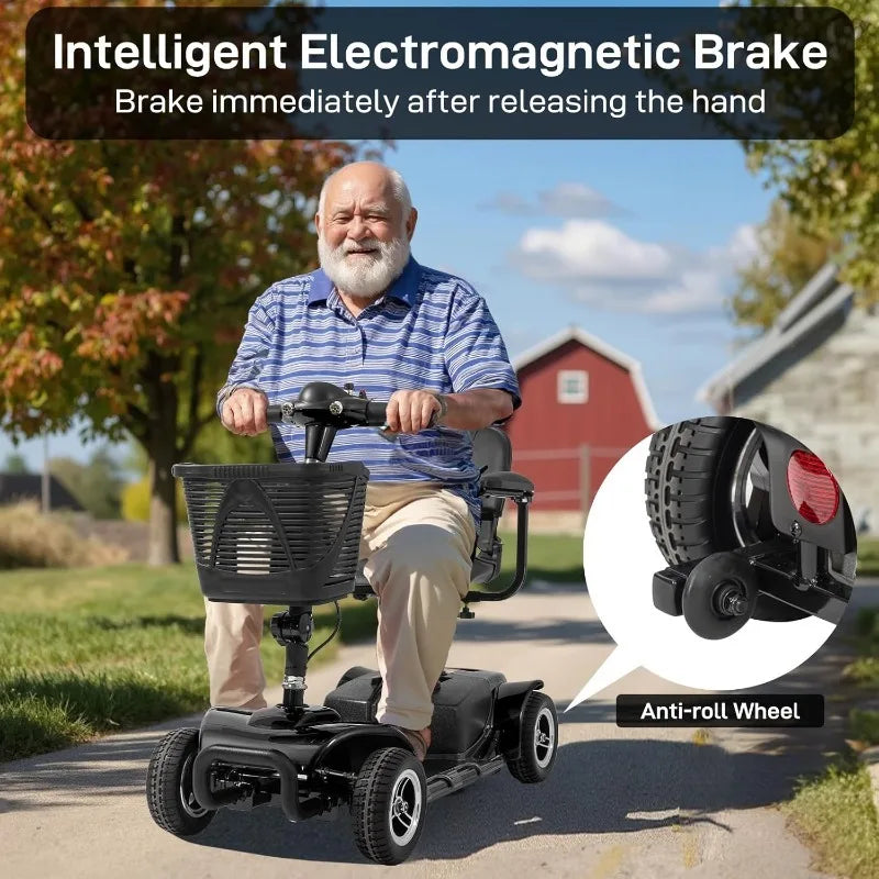 4 Wheel Mobility Scooter Foldable Electric Scooter for Seniors Adults
