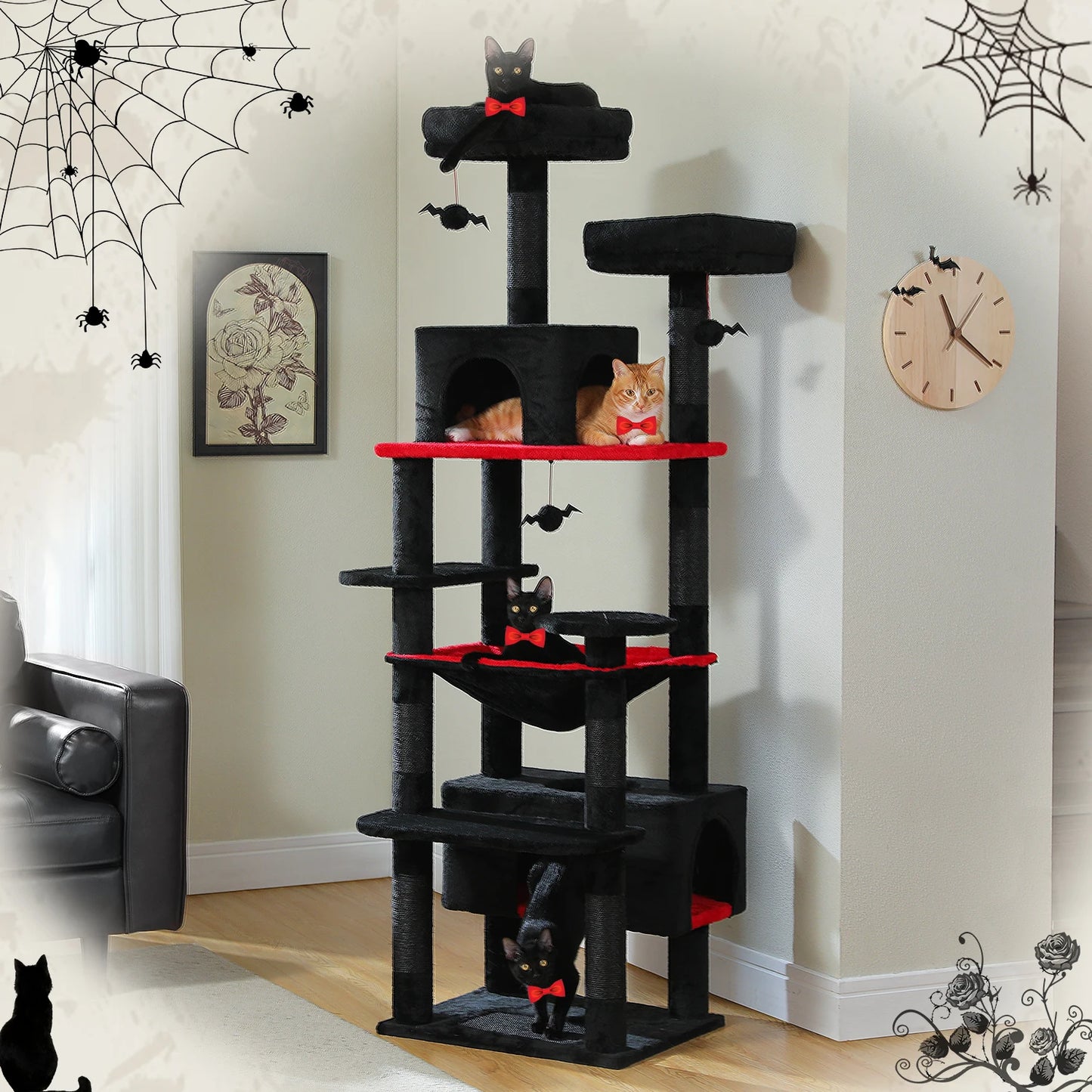 Large Cat Tree Tower Indoor Cats Scratching Posts Hammock Condo Toys