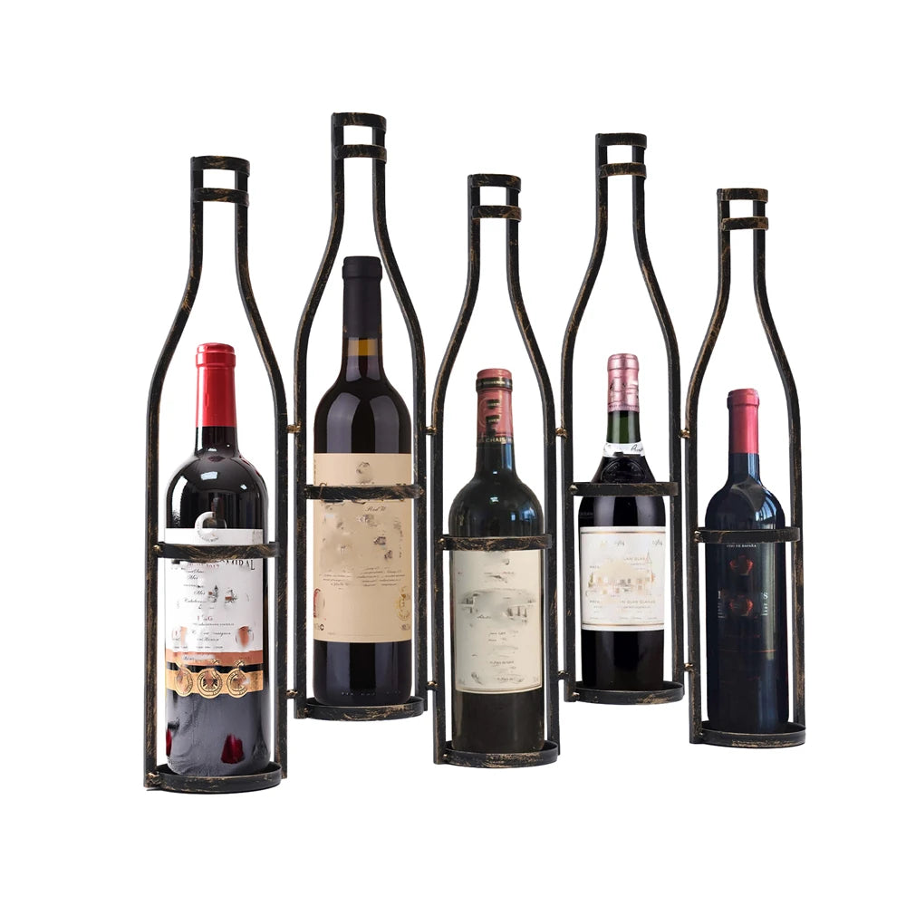Wall Mounted Wine Rack Metal Hanging Organizer for Kitchen Bar Decor