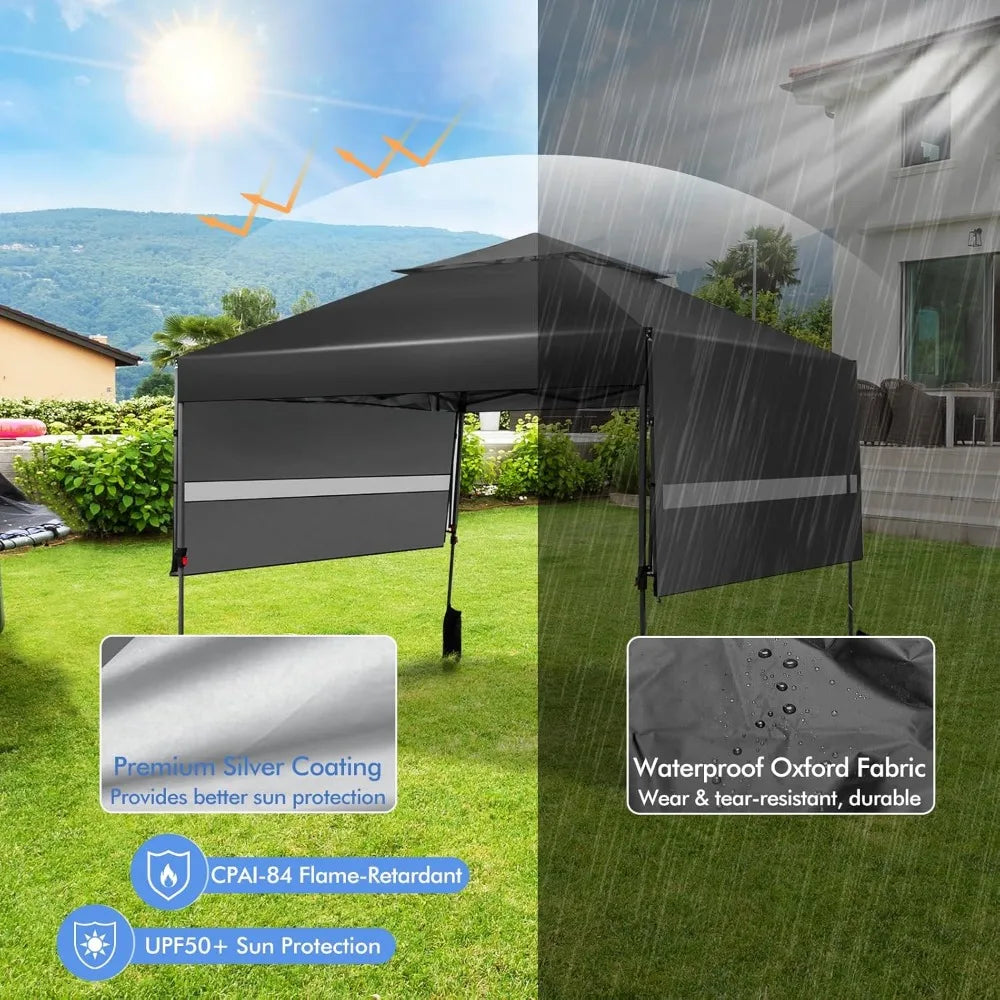 Pop Up Canopy Tent 10x17.6 Ft Adjustable Dual Awnings Portable Outdoor