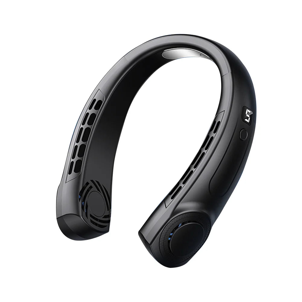 Mute USB Bladeless Neck Fan 5 Speeds Rechargeable Portable Cooling Fan