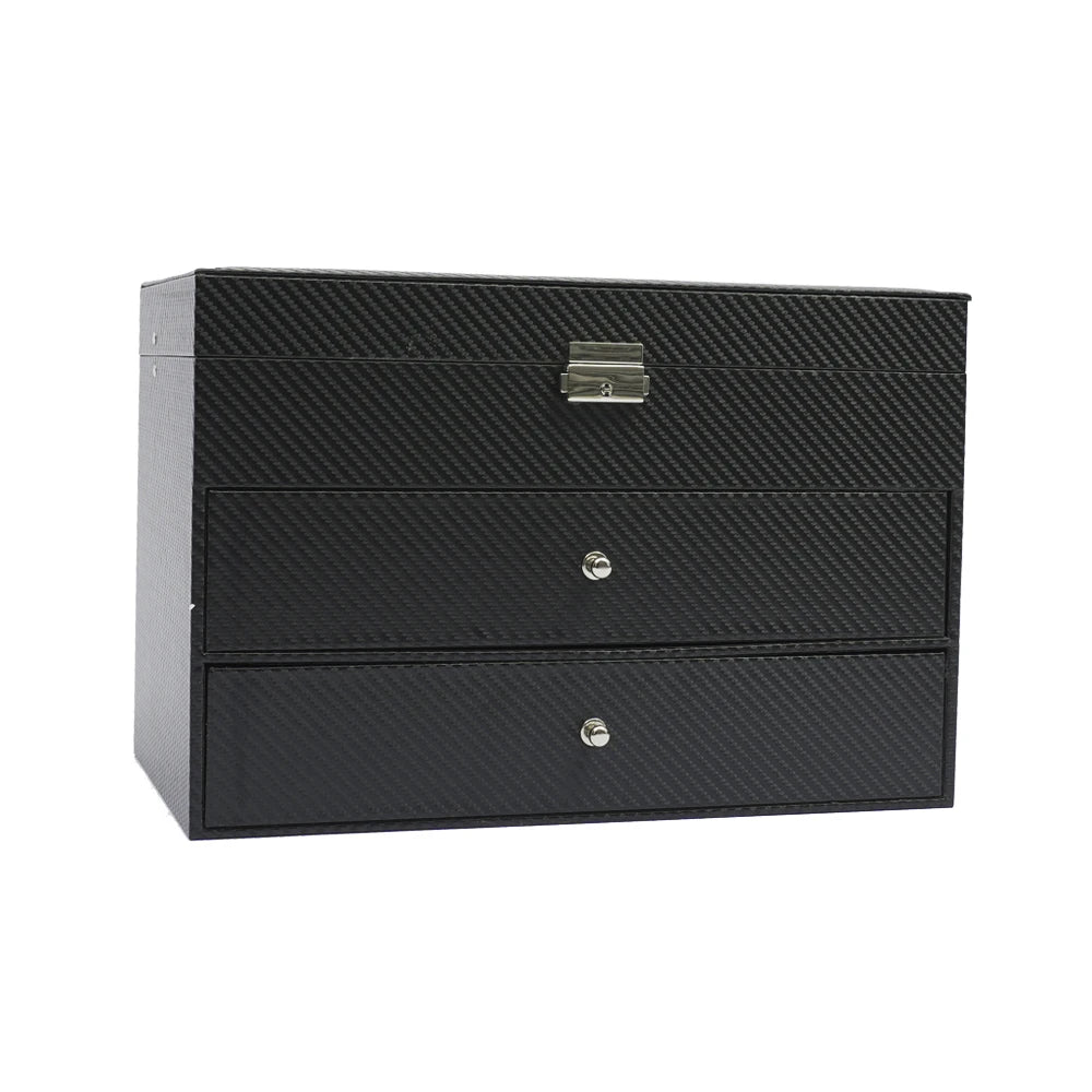18-Grid Carbon Fiber Eyeglass Case Modern Sunglasses Storage Box