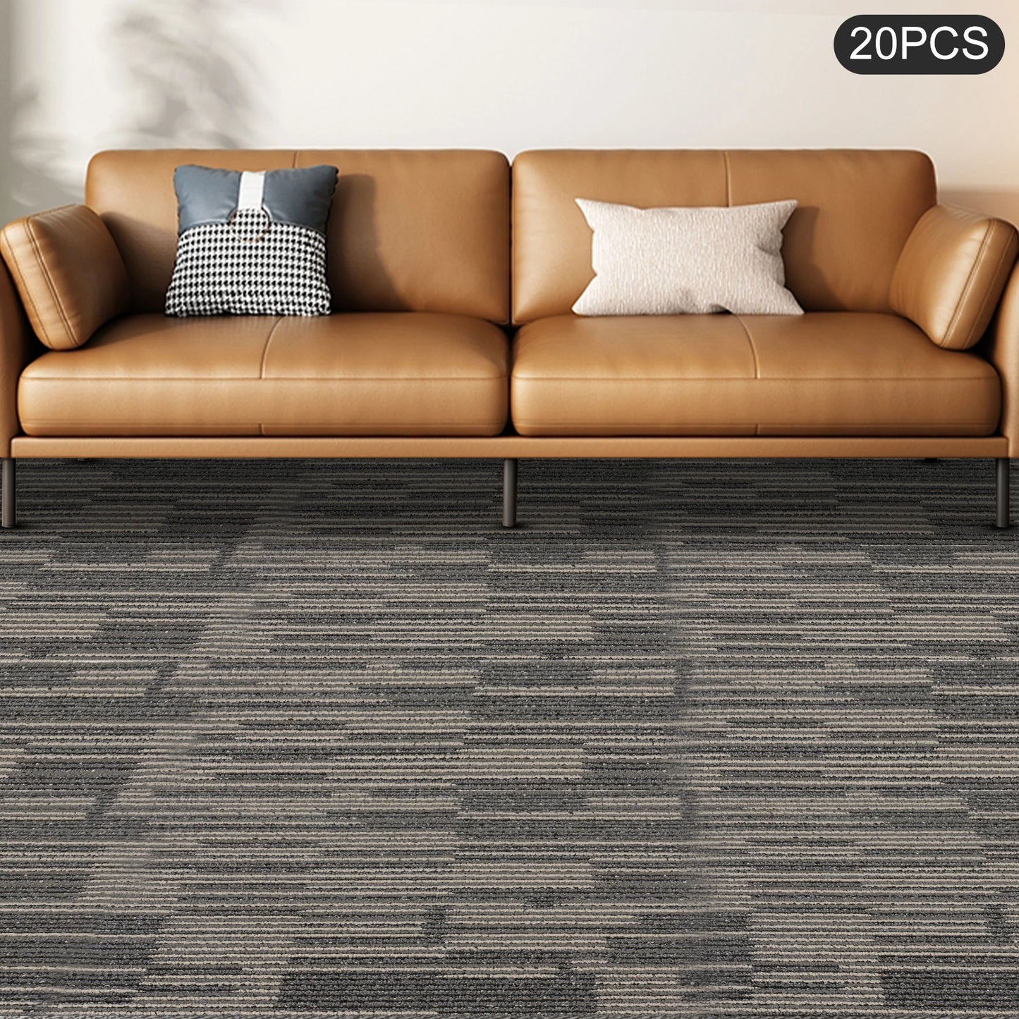 20Pcs Soft Padded Square Carpets 20x20" Washable Floor Mat Set