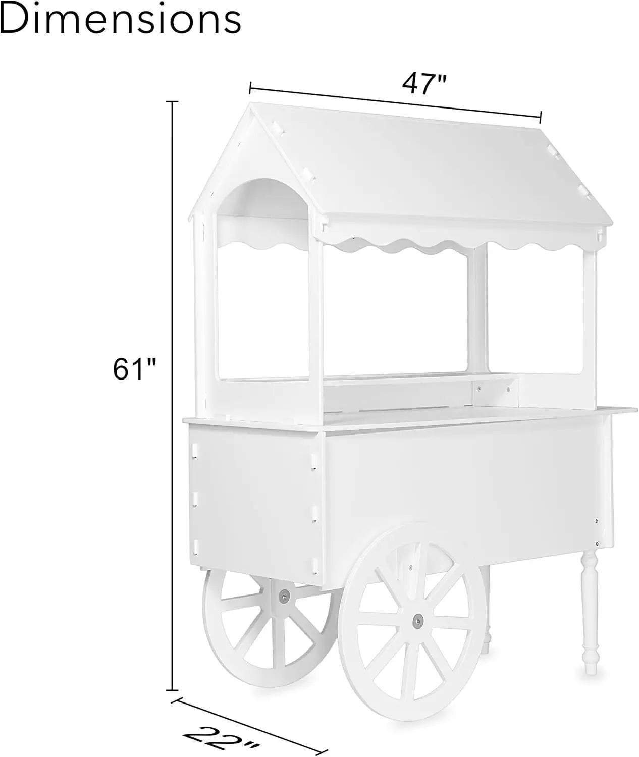 Candy Cart Display Stand Dessert Cart for Weddings Parties Events